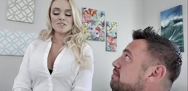 MILF boss Alexis Monroe getting a hard dick down from behind while eats Adrian Hush tight pussy